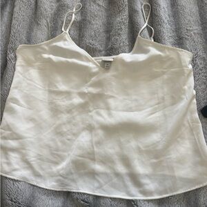 Chic White Satin Tank Top
